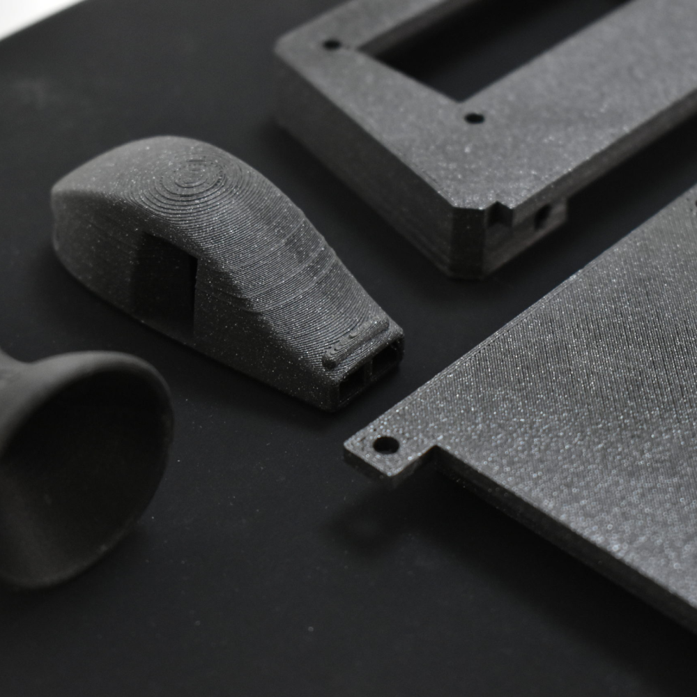 3D printed components before assembly