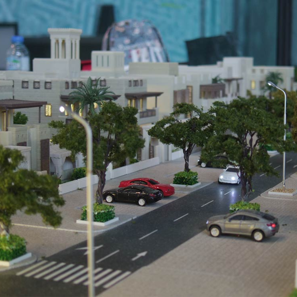3D printed street model with detail