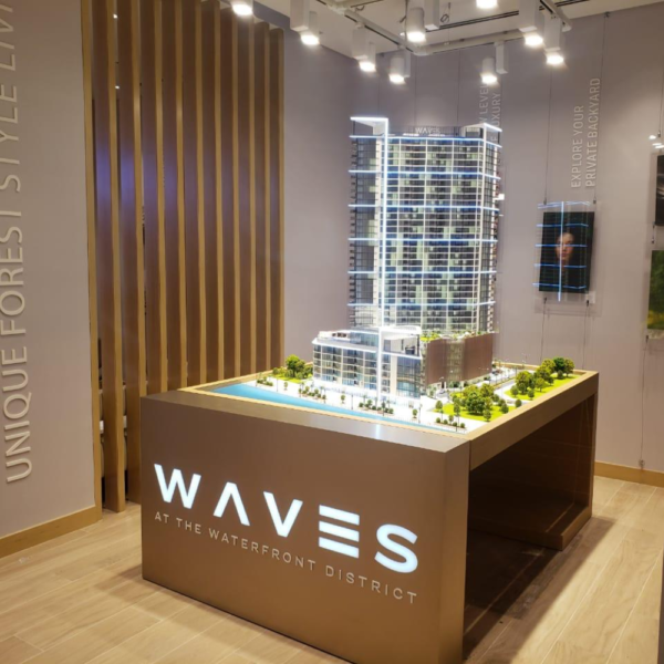 3D printed architectural model waves project