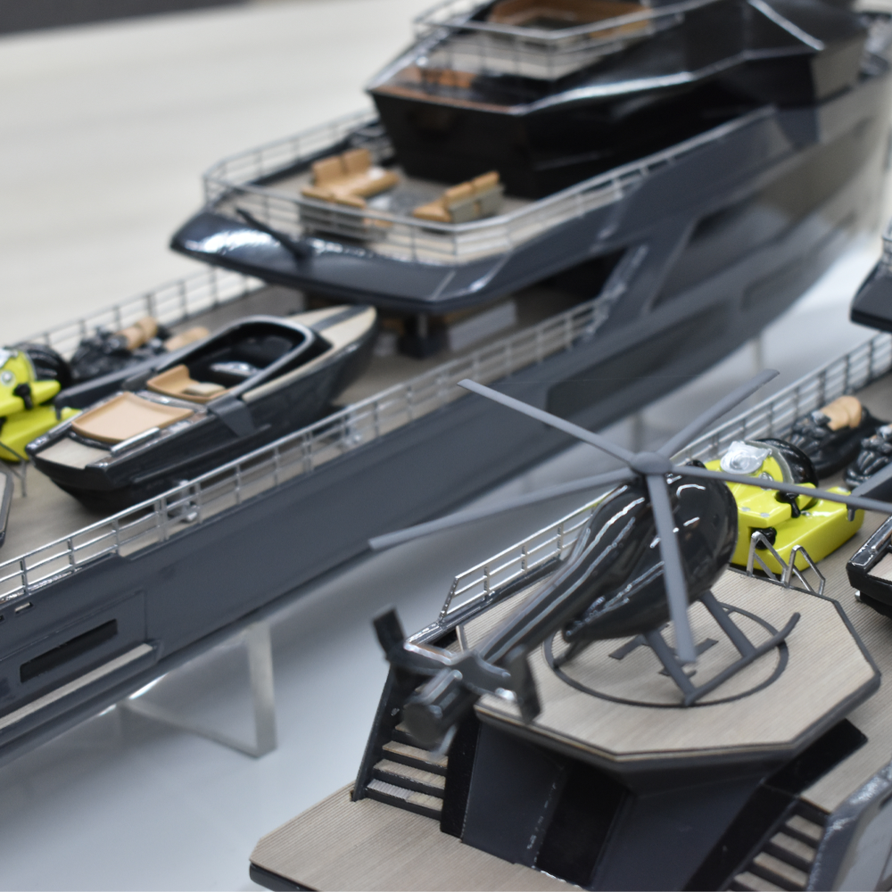Detailed image of 3D printed boat models